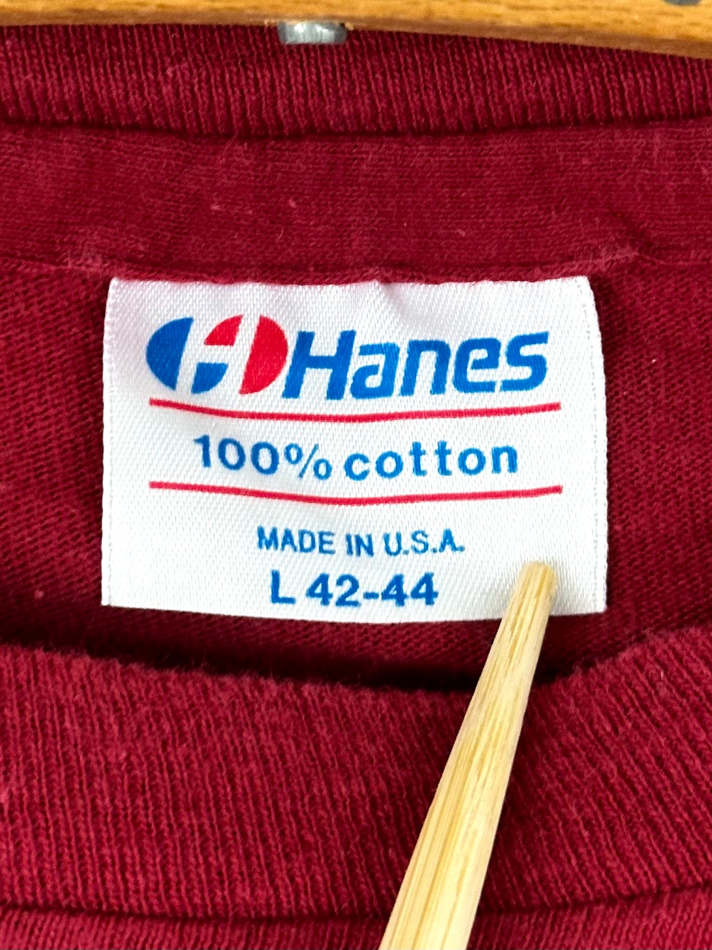 Vintage 80s 1980s TRIUMPH Motorcycles Dealer T-Shirt Franks Motorcycle Sales & Service Essex Vermont Soft Burgundy Red Hanes Label Mens Medium Large M L 20x27.25