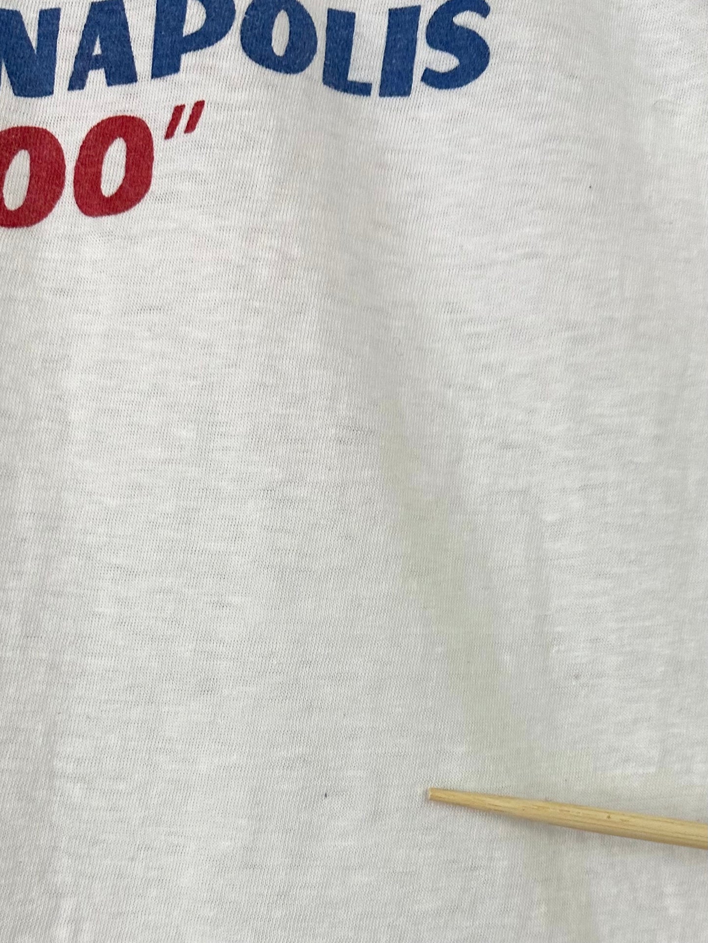 Vintage 60s 1960s 1965 MOBIL INDIANAPOLIS 500 Sponsor T-Shirt Indy Car Racing Automotive Motor Oil Gasoline Gas White DeJac De-Jac Label Mens Small S 18x25.5