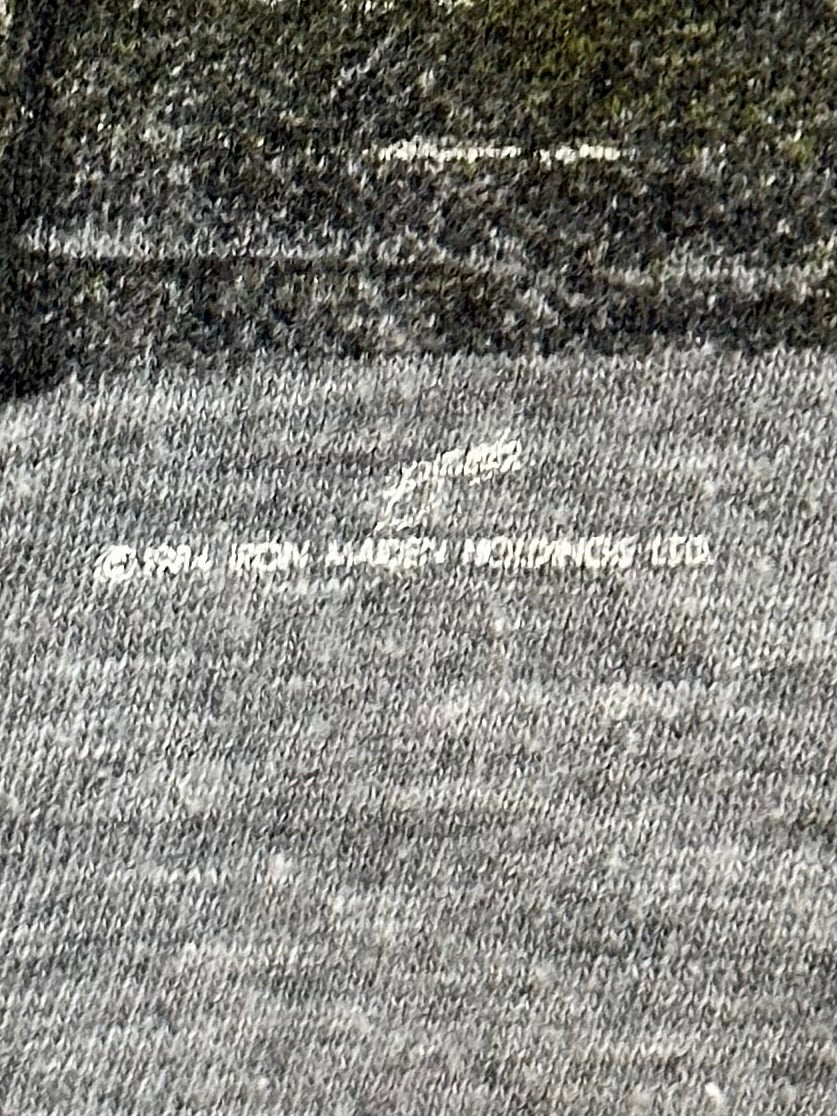 Vintage 80s 1980s 1984-1985 IRON MAIDEN World Slavery Heavy Metal Rock Concert Tour T-Shirt UK Powerslave Gray Burgundy Mens Extra Small XS