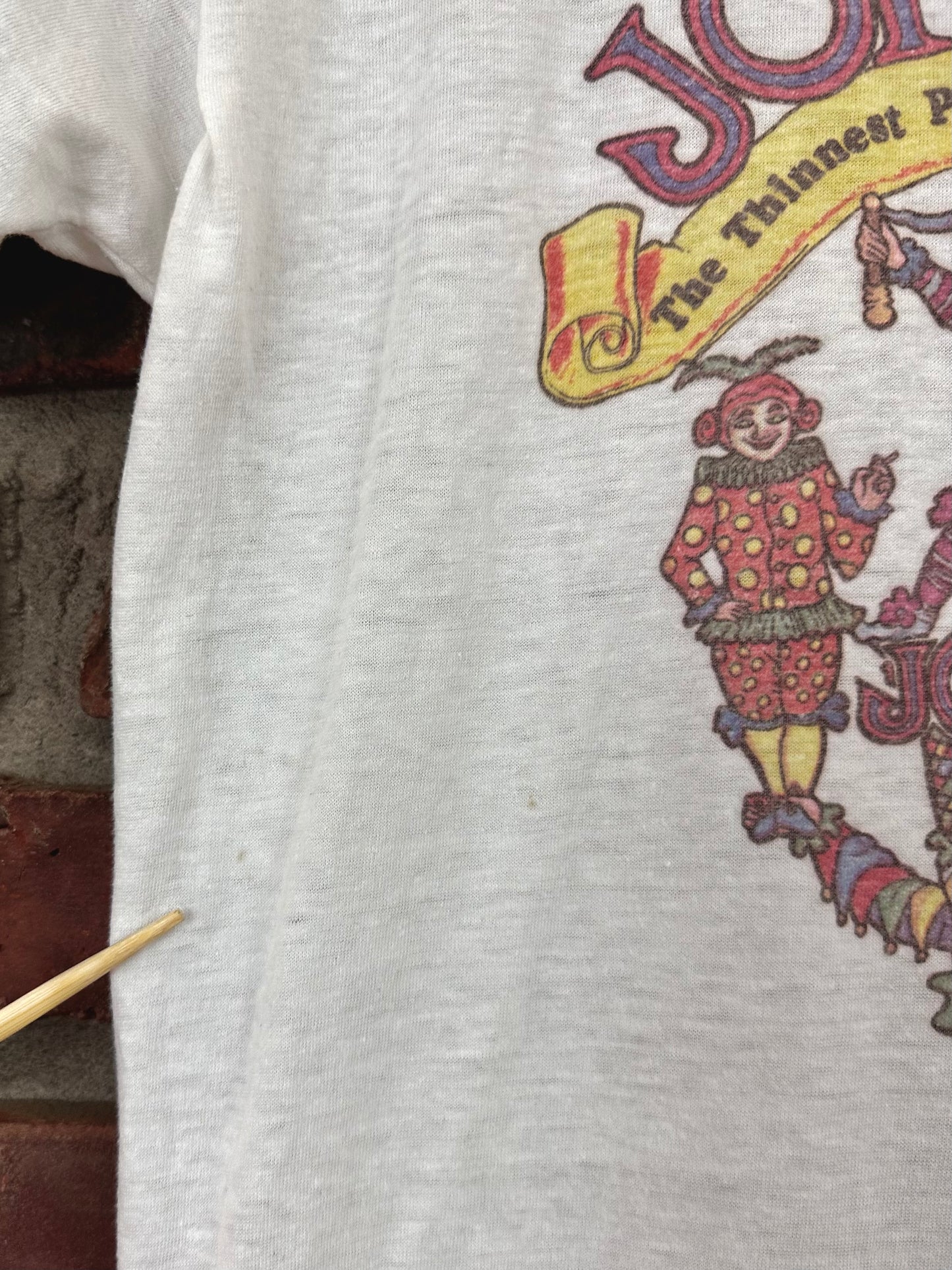 Vintage 70s 1970s JOKER ROLLING PAPERS T-Shirt Marijuana Cannabis Weed Hippie Stoner Paper Thin Burnout White Devknit Mens M Medium