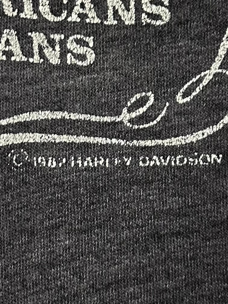 Vintage 80s 1980s 1982 HARLEY DAVIDSON Motorcycles Milwaukee Iron 100 Proof Whiskey Label Sleeveless Biker T-Shirt Tank Top Paper Thin Burnout Faded Black Sunbelt Sportswear Mens Small S 15.25x23.25