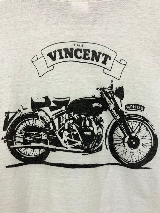 Vintage 60s 1960s HAP JONES San Francisco Motorcycle Dealer T-Shirt The Vincent White Mens Large L 20x28