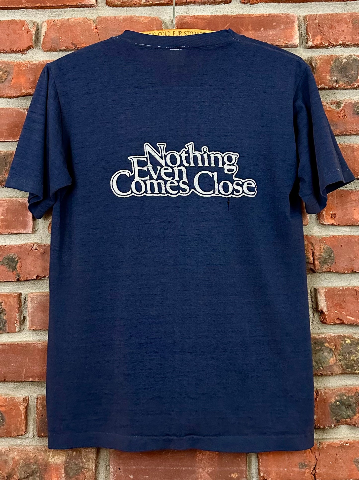 Vintage 80s 1980s PORSCHE AUDI Dealer T-Shirt 944 Coupe “Nothing Even Comes Close” Blue Sportswear Label Mens Small S