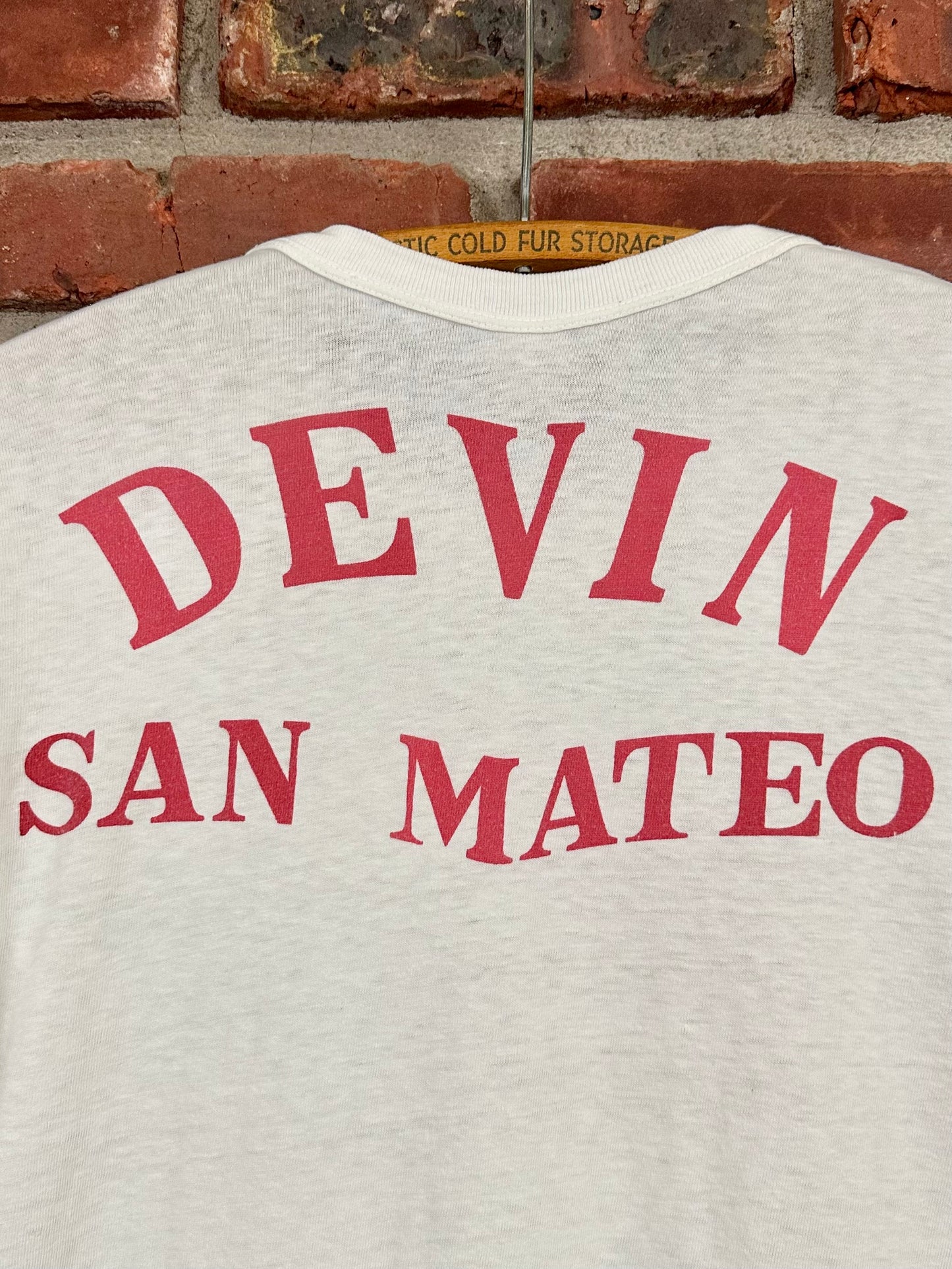 Vintage 60s 1960s HONDA Motorcycles Dealer Biker T-Shirt Devin San Mateo California CA White Hanes Label Mens Medium M 19x26