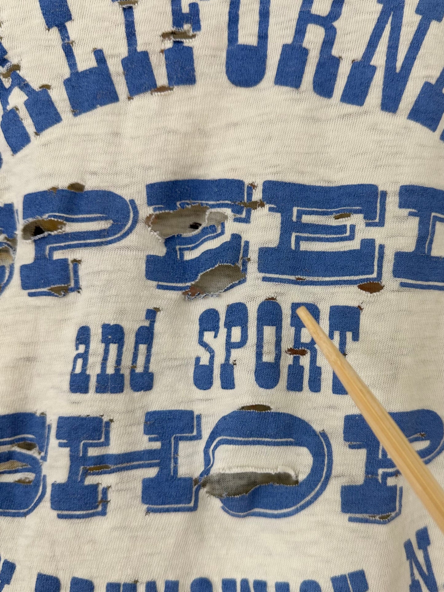 Vintage 60s 1960s CALIFORNIA SPEED and SPORT SHOP T-Shirt Hot Rod Drag Racing Thrashed Distressed Off White Mens Small S
