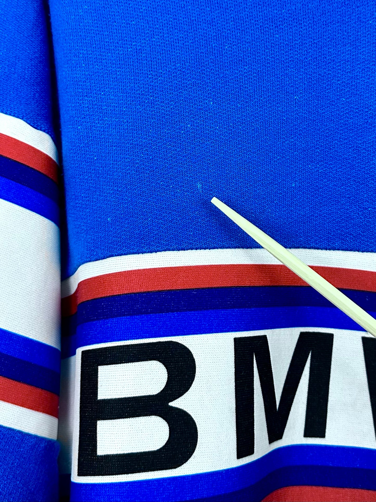 Vintage 80s BMW M Motorsport Striped Sweatshirt M Series Auto Racing European Automotive German Car Blue Mens Small S