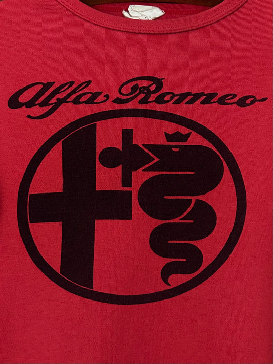 Vintage 70s 1970s 1975 ALFA ROMEO World Manufacturers Champion Long Sleeve T-Shirt Auto Racing Automotive Red Mens Extra Small XS