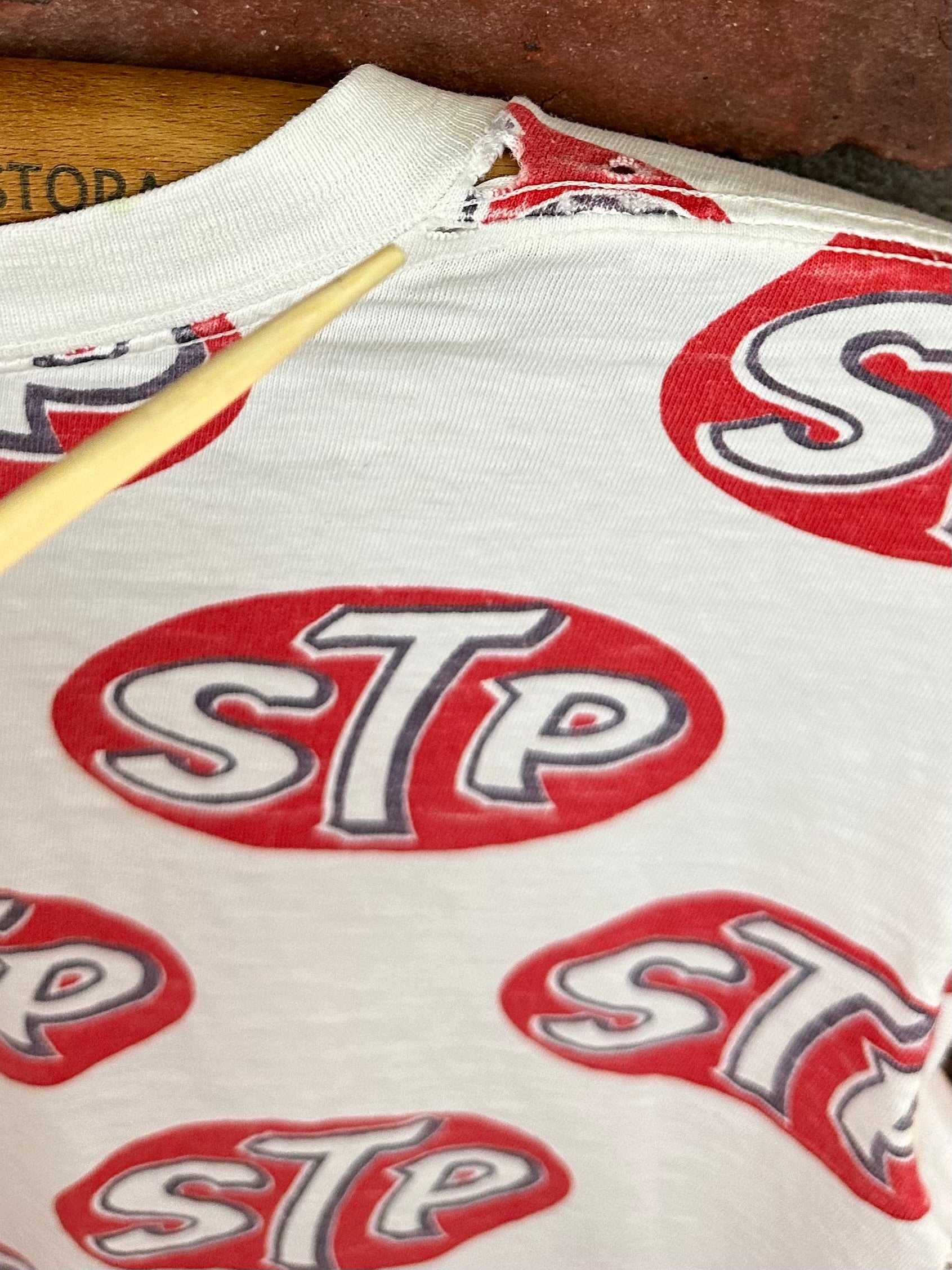 Vintage 60s 1960s STP Motor Oil All Over Print T-Shirt Hot Rod