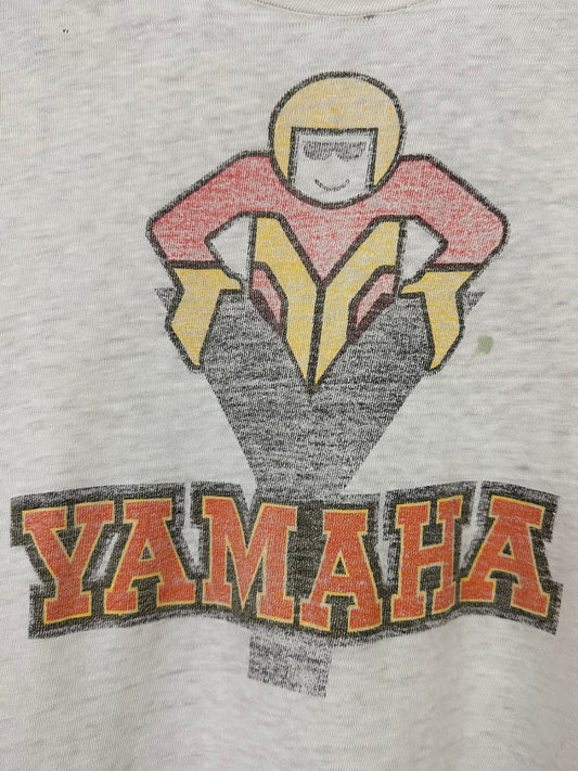 Vintage 70s 1970s YAMAHA Motorcycles T SHIRT Motocross Racing Dirt Bike Supercross Enduro Trials Thrashed Distressed White Hanes Mens Small S