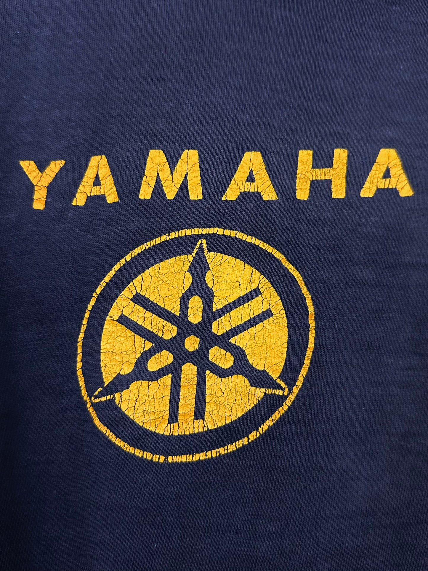 Vintage 60s 1960s YAMAHA Motorcycles Dealer T-Shirt Modern Cycles Kenosha Wisconsin Blue Mens Extra Small XS