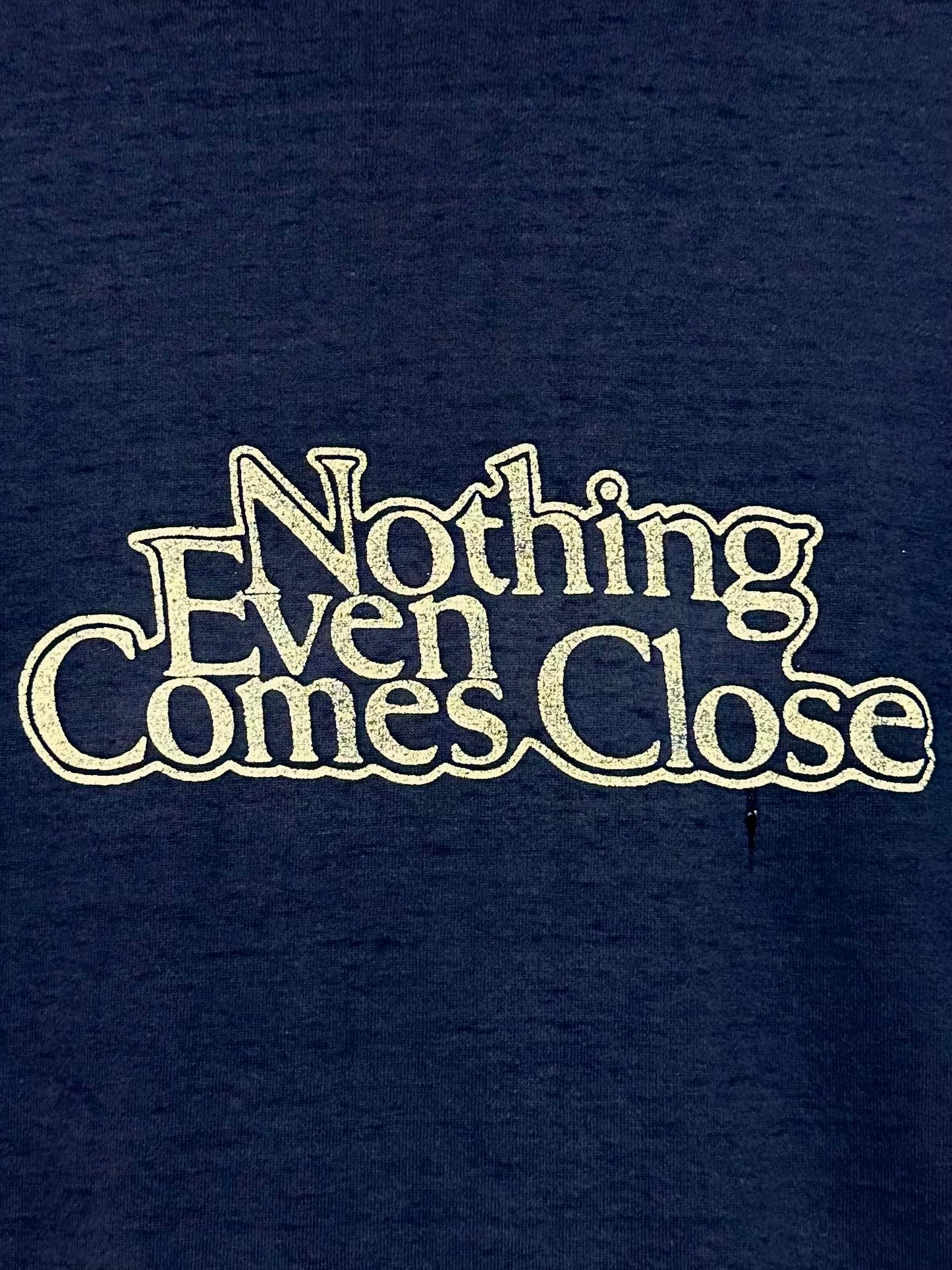 Vintage 80s 1980s PORSCHE AUDI Dealer T-Shirt 944 Coupe “Nothing Even Comes Close” Blue Sportswear Label Mens Small S