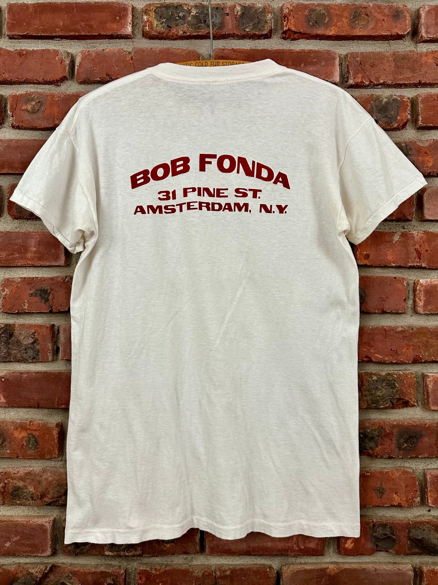 Vintage 60s 1960s MATCHLESS x INDIAN Motorcycles Dealer T-Shirt Bob Fonda Amsterdam New York NY White Mens Large L 20.5x28.5