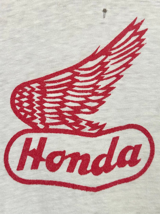 Vintage 60s 1960s HONDA Motorcycles Dealer Biker T-Shirt Devin San Mateo California CA White Hanes Label Mens Medium M 19x26