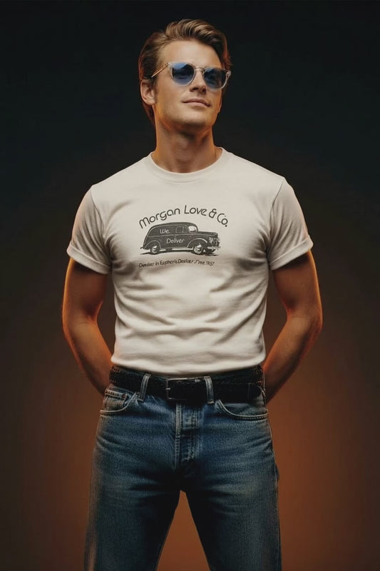 Vintage 70s 1970s MORGAN LOVE & CO T-Shirt Dealers In Euphoric Devices Since 1967 Marijuana Smoking Accessories Bongs Pipes Hippie Stoner Cannabis Weed Thrashed Burnout White Hanes Label Mens Medium M 19x27