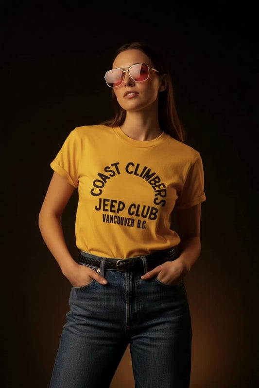 Vintage 70s 1970s COAST CLIMBERS Jeep Club Vancouver BC Canada T-SHIRT Men’s Small S